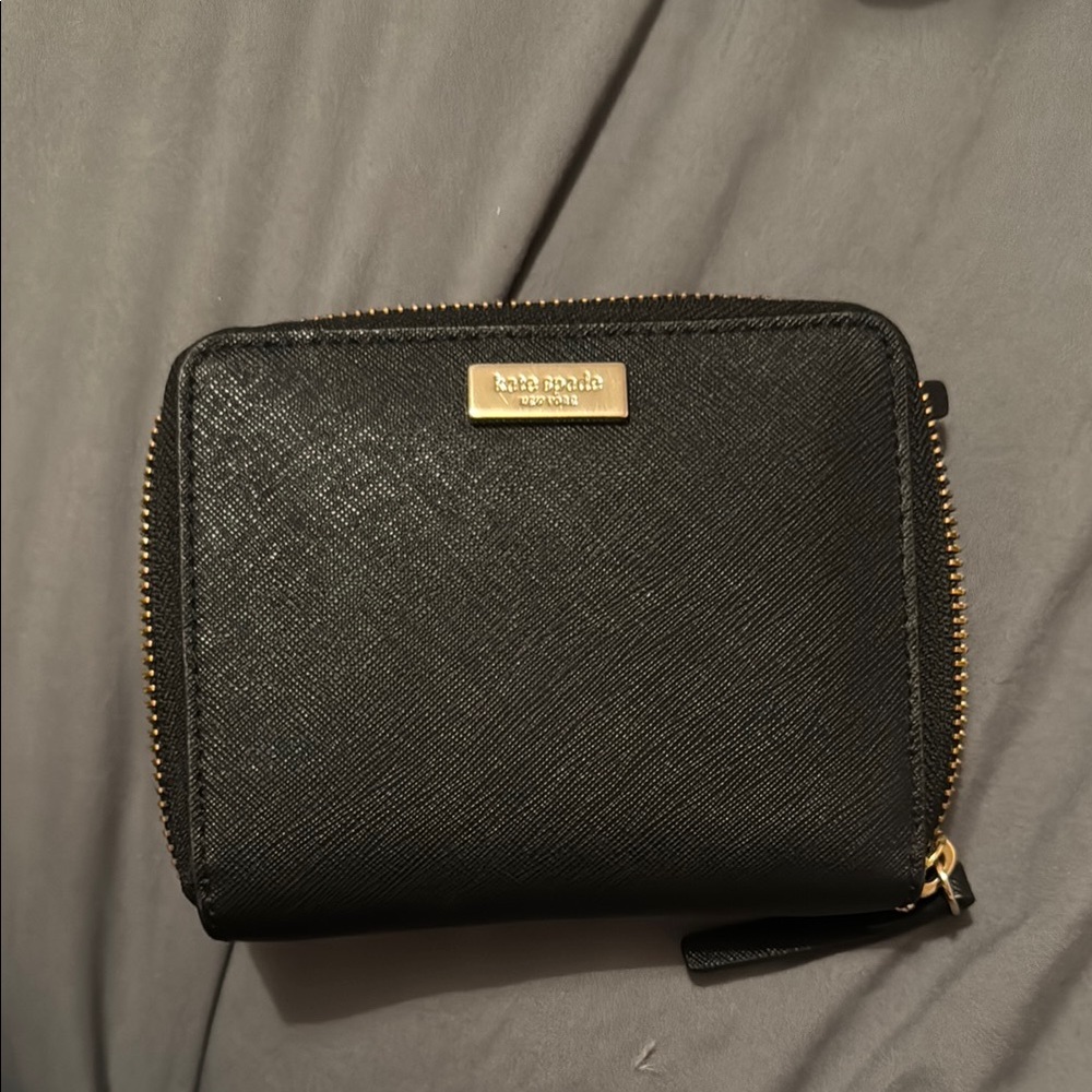 Kate Spade Black and Gold Compact Wallet